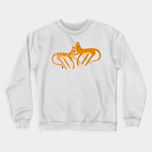 Lounging Leopard and Tiger print Crewneck Sweatshirt